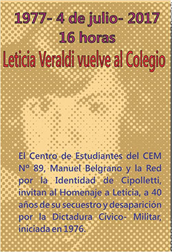 LETICIA VERALDI VUELVE AL COLEGIO